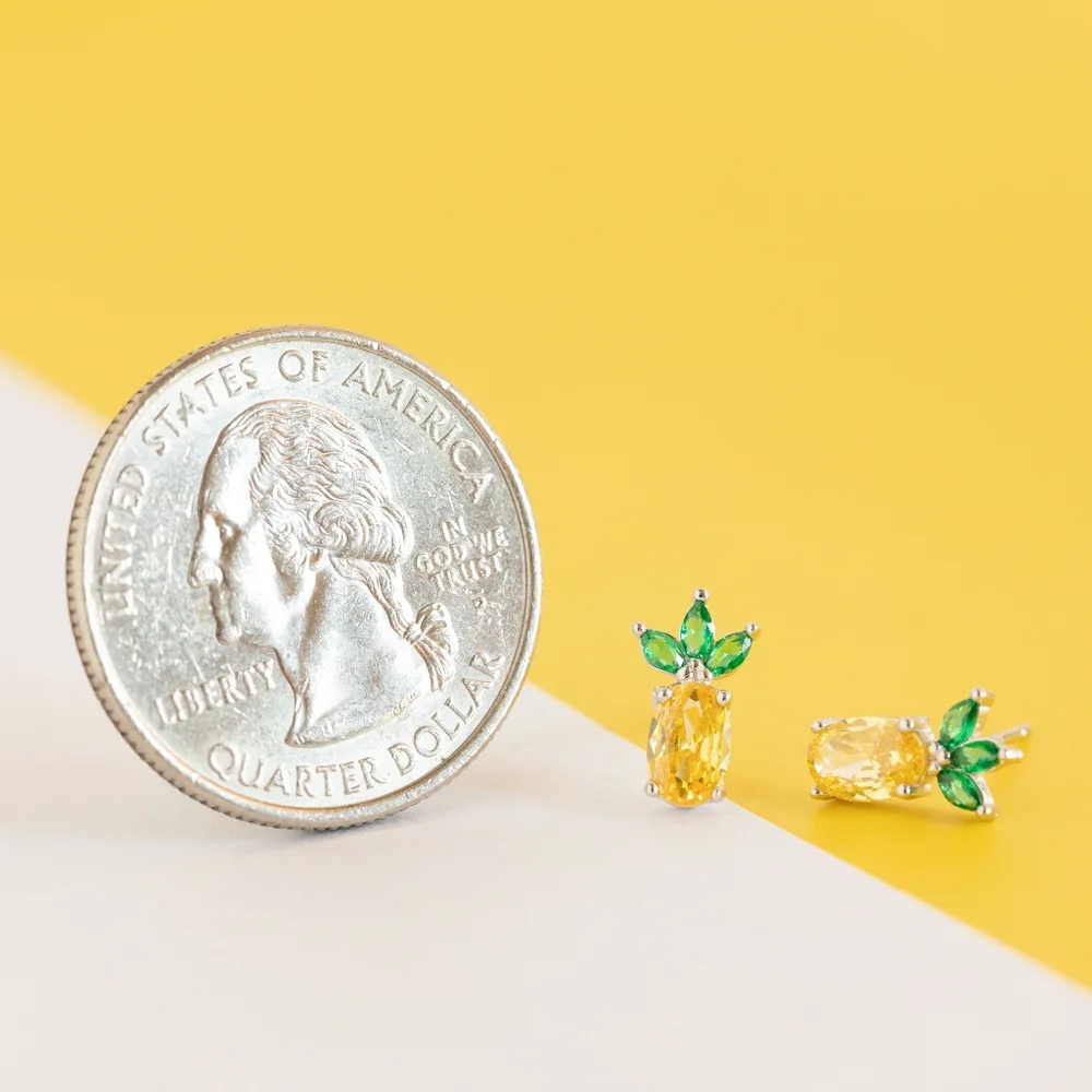 Sweet Pineapple Studs (S925) - Only 3 left! - Picture 7 of 9